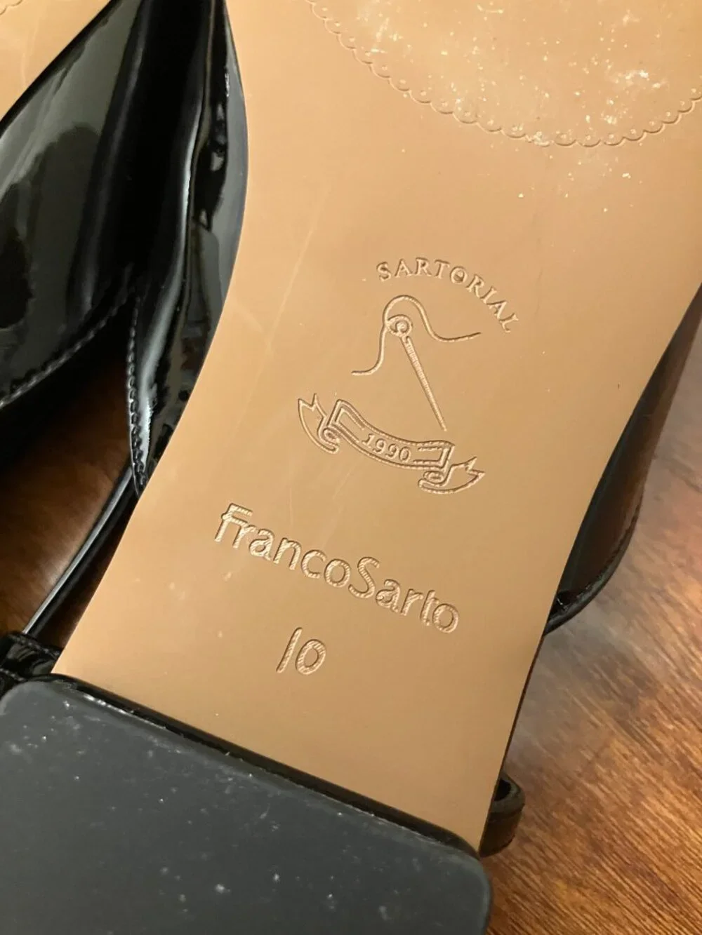 Franco Sarto | Tadella Faux Leather Slingback Flat | Size 10 | Black